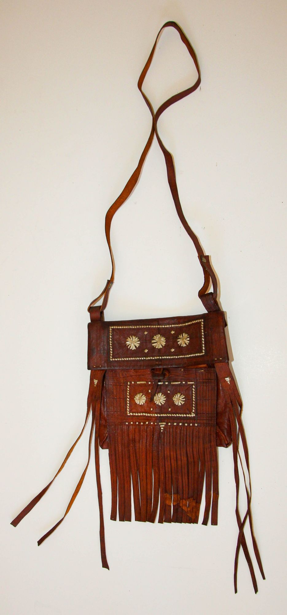 Handcrafted Leather Crossbody Fringe Bag
