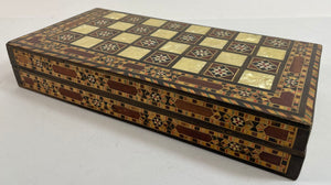 Middle Eastern Mosaic Wooden Inlaid Marquetry Box for Game Chess and Backgammon