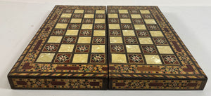 Middle Eastern Mosaic Wooden Inlaid Marquetry Box for Game Chess and Backgammon