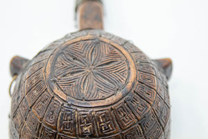 Antique African Moroccan Tribal Wood Flask 19th C.