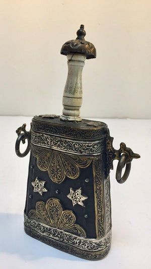 Moroccan Antique Berber Case Flask Hand-carved