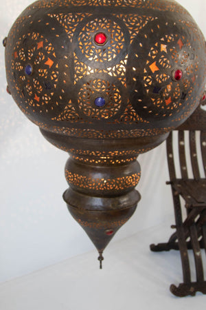 Moroccan Bronze Moorish Chandelier