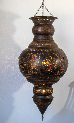 Moroccan Bronze Moorish Chandelier