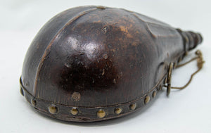 Antique African Moroccan Wood and Leather Flask 19th century