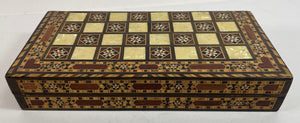 Middle Eastern Mosaic Wooden Inlaid Marquetry Box for Game Chess and Backgammon