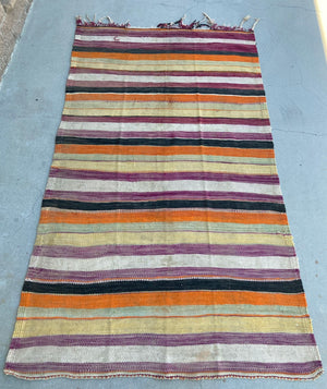 1960s Moroccan Tribal Rug Handwoven North African Ethnic Textile Floor Covering