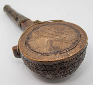 Antique African Moroccan Tribal Wood Flask 19th C.