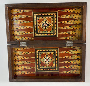 Middle Eastern Mosaic Wooden Inlaid Marquetry Box for Game Chess and Backgammon