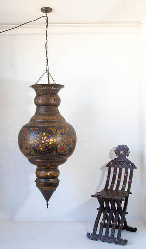 Moroccan Bronze Moorish Chandelier