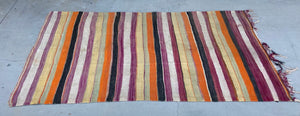 1960s Moroccan Tribal Rug Handwoven North African Ethnic Textile Floor Covering