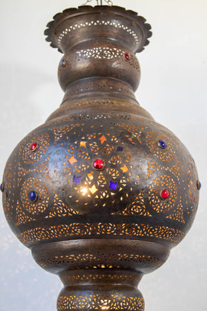 Moroccan Bronze Moorish Chandelier