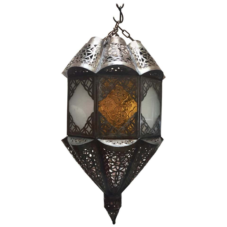 Small Silver Moroccan Glass Lantern