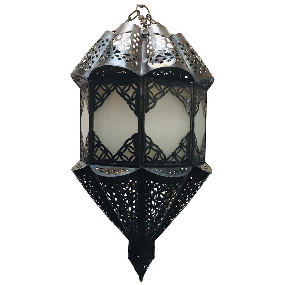 Small Silver Moroccan Glass Lantern