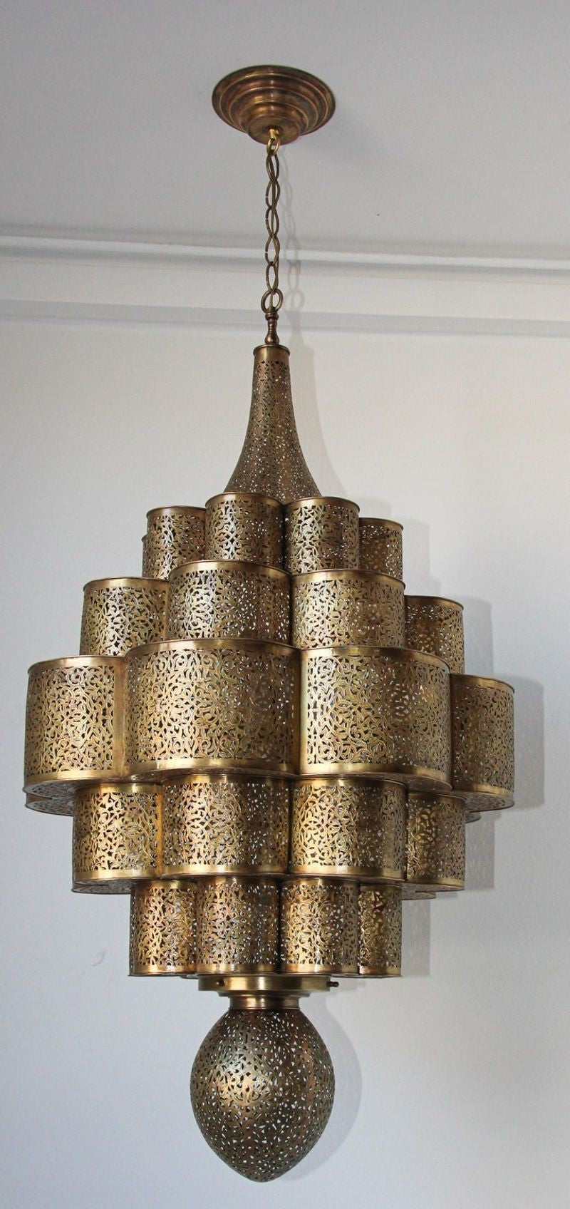 Beaded Moroccan Brass Chandelier  Rustic Lighting – Dartbrook