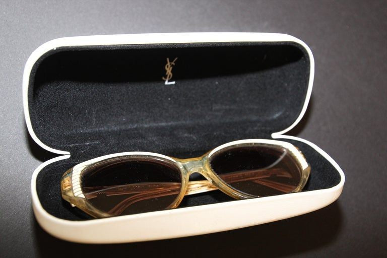 Yves Saint Laurent Vintage transparent acetate 90s sunglasses For Sale at  1stDibs