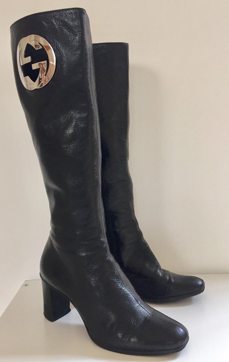 Bær Ooze Lav et navn Vintage Gucci by Tom Ford Black Leather Boots - E-mosaik