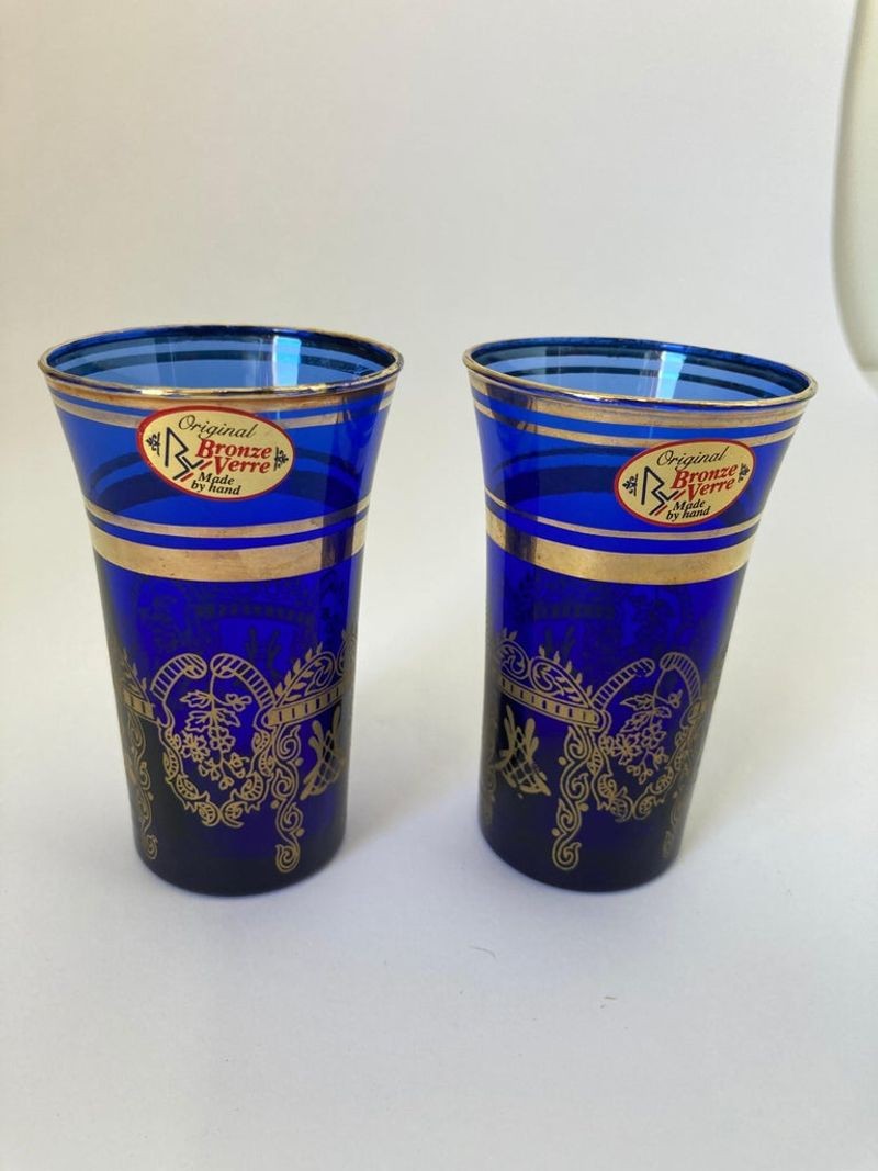 Italian Crystal Empress Short Drinking Glasses, Set of 2, Made in Ital