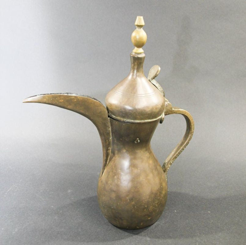 Antique Brass Middle Eastern Dallah Arabic Coffee Pot - E-mosaik