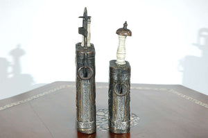Set of Two Moroccan Antique Decorative Case Flask - E-mosaik