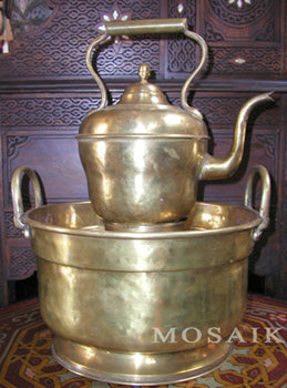 Vintage Antique Copper & Brass Water Kettle Moraccan Embossed